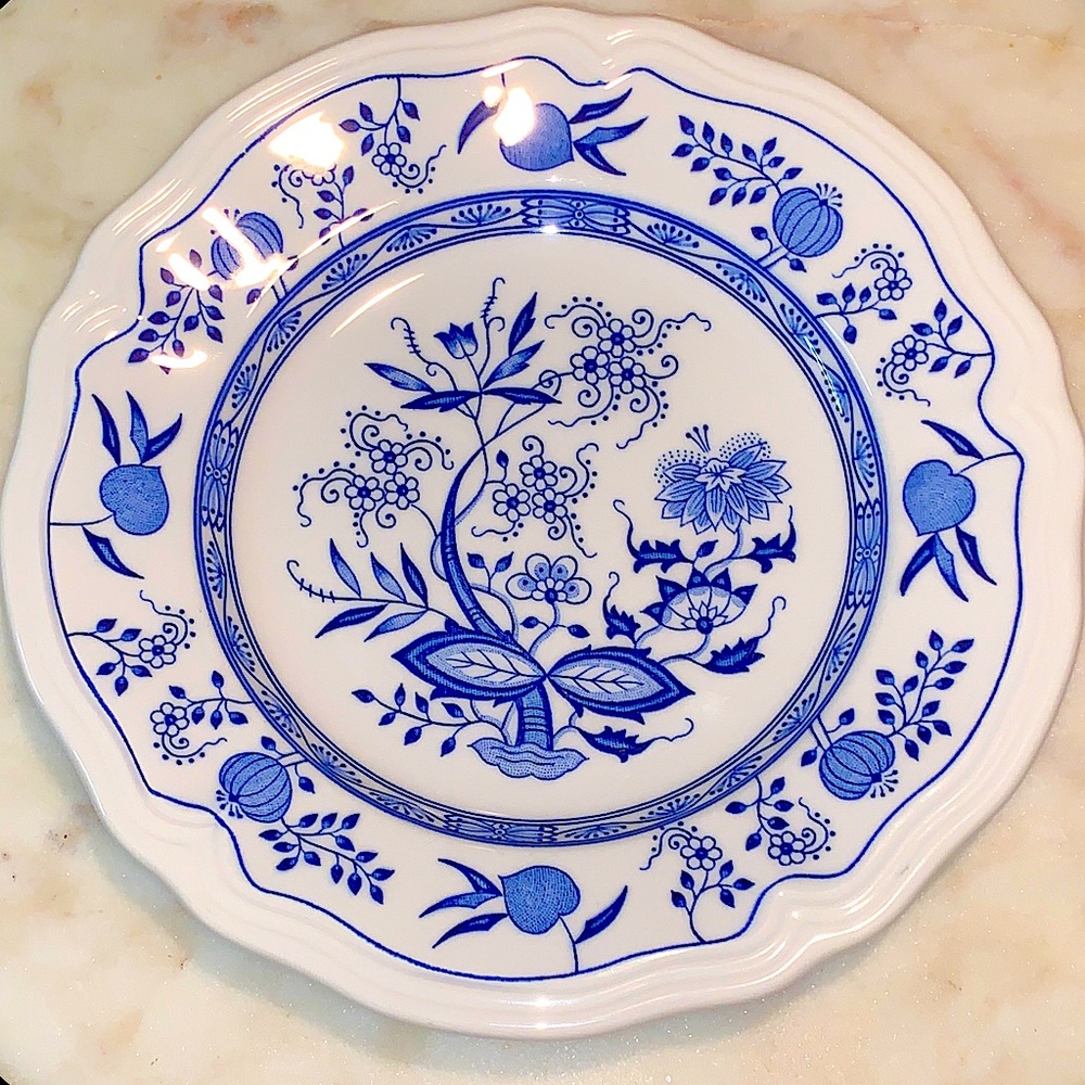 ORIENTAL BLUE ONION SALAD PLATE 7 INCH BY SEARS VINTAGE IRONSTONE JAPAN